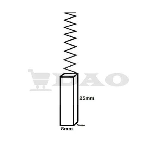 Perii colectoare DAO, 8x5x25 mm, cu arc, carbon - grafit, , D24 - DAO Shop