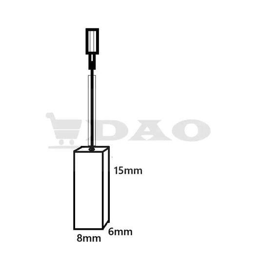 Perii colectoare DAO, 8x6x15 mm, cu fir, carbon - grafit, D23 - DAO Shop