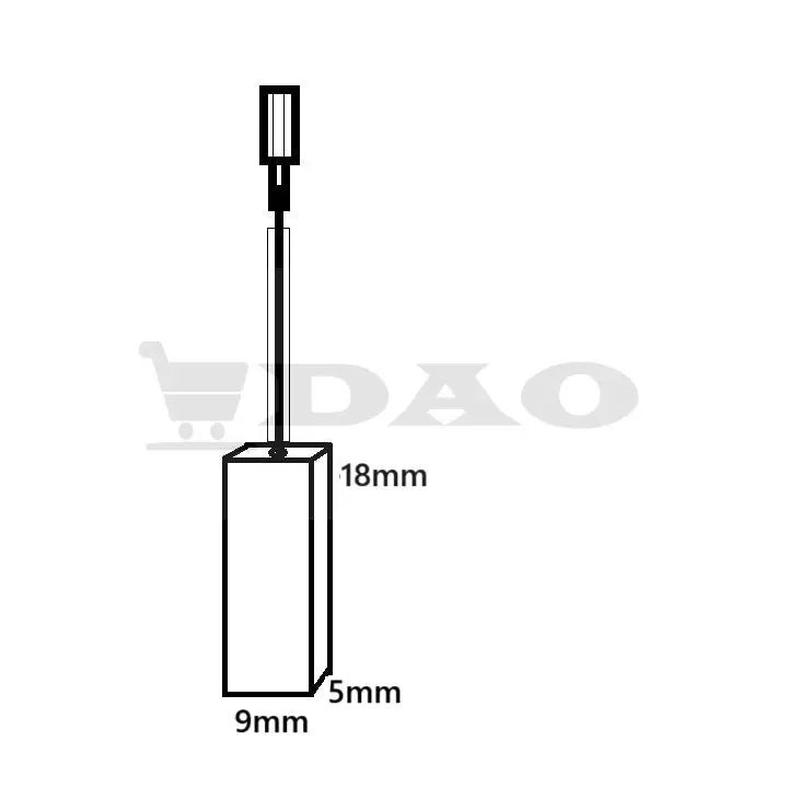 Perii colectoare DAO, 9x5x18 mm, cu arc, carbon - grafit, E2 - DAO Shop