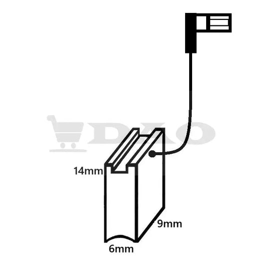 Perii colectoare DAO, 9x6x14 mm, cu fir, carbon - grafit, D21, UT120, DBM080, UT1400, UT1401 - DAO Shop
