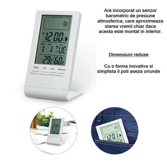 Termometru statie meteo CX220, DAO,temperatura si umiditate, ceas ,calendar - DAO Shop