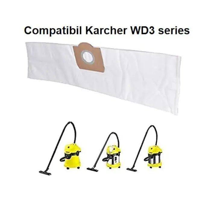 Set 5 saci textili DAO compatibili cu aspiratoare Karcher MV3 / WD3 series - DAO Shop
