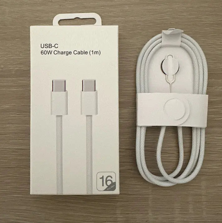 Cablu de incarcare / date DAO compatibil Apple TIP C - TIP C , fast - charge, alb, panzat, cheie SIM inclusa - DAO Shop