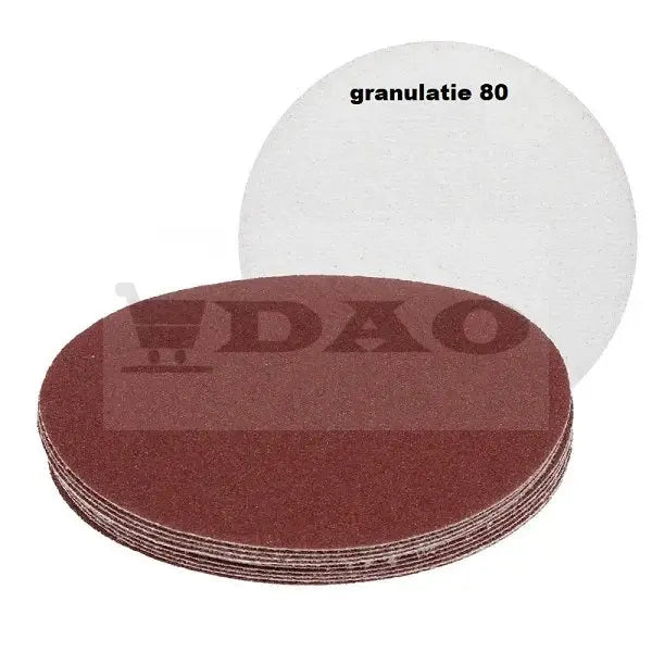 Smirghel cu scai DAO, 125mm, granulatie 80, rosu, set 10bucati - DAO Shop