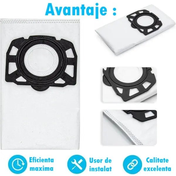 Set 5 saci aspirator DAO pentru Karcher, compatibili 2.863 - 314.0 si 6.959 - 130.0, 51x37cm - DAO Shop