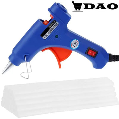 Pistol de lipit DAO 20W pentru silicon cald, 10bare de silicon 7x200mm incluse - PACHET PROMO - DAO Shop