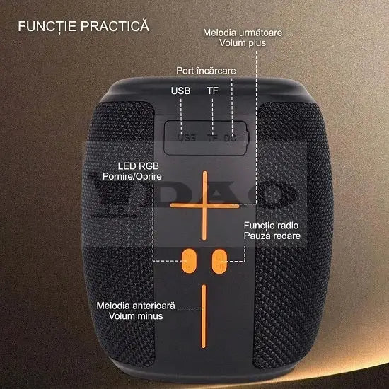 Boxa Portabila Bluetooth cu Lumini RGB LED, KMS-292 Radio FM, Port USB si Card Memorie DAO Shop