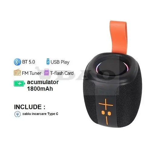 Boxa Portabila Bluetooth cu Lumini RGB LED, KMS-292 Radio FM, Port USB si Card Memorie DAO Shop