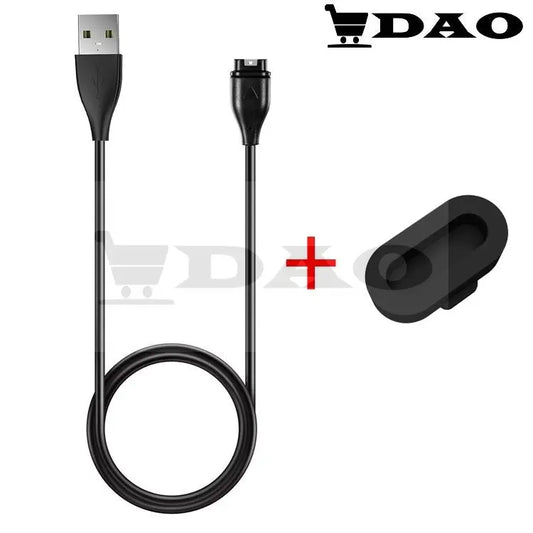 Cablu de incarcare DAO, compatibil GARMIN Fenix, Vivomove, Forerunner, Venu, cu 4 pini , 1metru, negru - DAO Shop