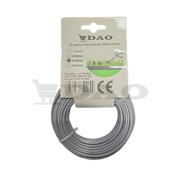 Fir pentru motocoasa DAO , 2.40mm, lungime 15metri, rotund, gri - DAO Shop