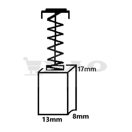 Perii colectoare DAO, 13x8x17 mm, cu arc, carbon - grafit, DW352, DW849, DW290, 1003923 - 00, B22 - DAO Shop