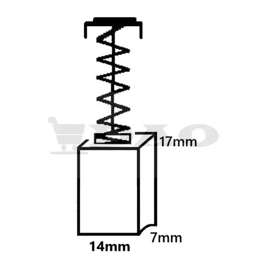 Perii colectoare DAO, 14X7X17 mm, cu arc, carbon - grafit, 9785 - 9780 , F015978501 , F015978001 , B23 - DAO Shop