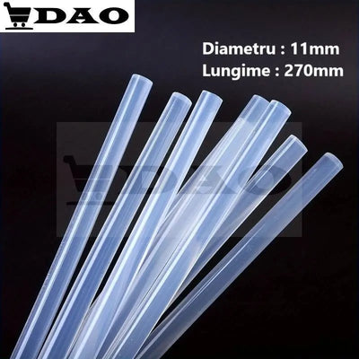 Set 10 bare silicon cald DAO, baton silicon 11mm x 270mm, semi - transparent, compozitie superioara F202 - DAO Shop