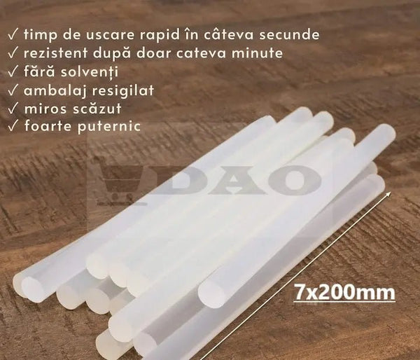 Set 10 bare silicon cald DAO, baton silicon 7mm x 200mm, semi - transparent, compozitie superioara F202 - DAO Shop