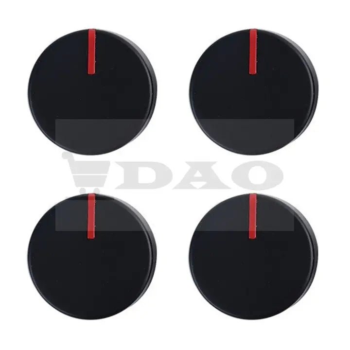 Set 4 butoane plita incorporabila, full metal, cromate, gaura 6mm, negre DAO - DAO Shop