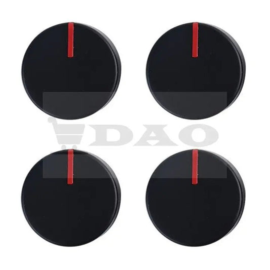 Set 4 butoane plita incorporabila, full metal, cromate, gaura 6mm, negre DAO - DAO Shop