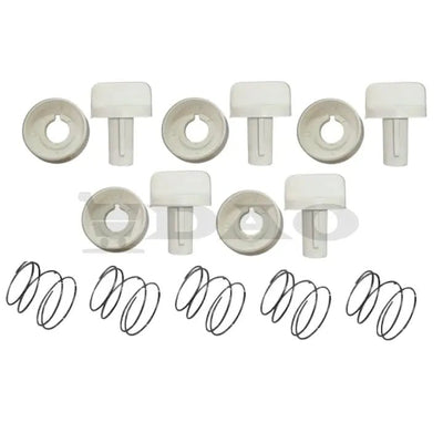 Set 5 butoane aragaz METALICA, tija lunga, gaura 6mm, plastic, albe - DAO Shop