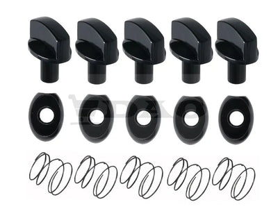 Set 5 butoane aragaz compatibil Beko tija 6mm negru - DAO Shop