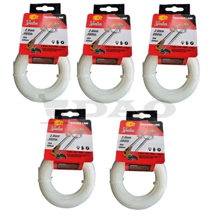 Set 5 bucati fir motocoasa, trimmer DAO, grosime 2.00mm, 15 metri rotund pe rola - DAO Shop