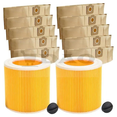 Set accesorii compatibile Karcher WD3, 10 saci hartie dublu - strat si 2 filtre, saci aspirator Karcher WD3 DAO - DAO Shop