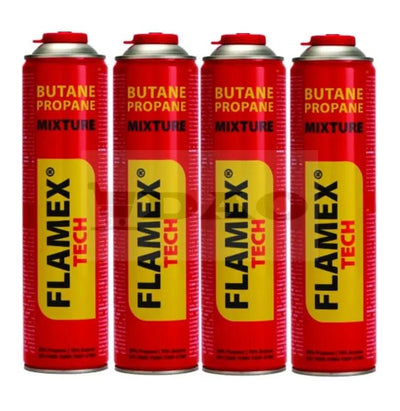 Butelie gaz filet 7/16, 330grame, 600ml FLAMEX, set 4 bucati - DAO Shop