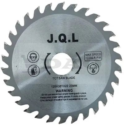 Disc de taiat pentru lemn, cu carburi, DAO, 125mmx30dintix22.23mm, inel reductor inclus, argintiu - DAO Shop