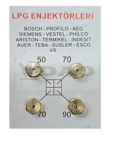 Set 4 duze DAO pentru plita aragaz, plita incorporabila, filet 6x0.75, tubulara montaj 7mm, pentru butelie GPL - DAO Shop