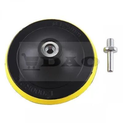 Suport smirghel DAO pentru flex / bormasina, 125 mm, cu scai VELCRO, adaptor bormasina inclus - DAO Shop
